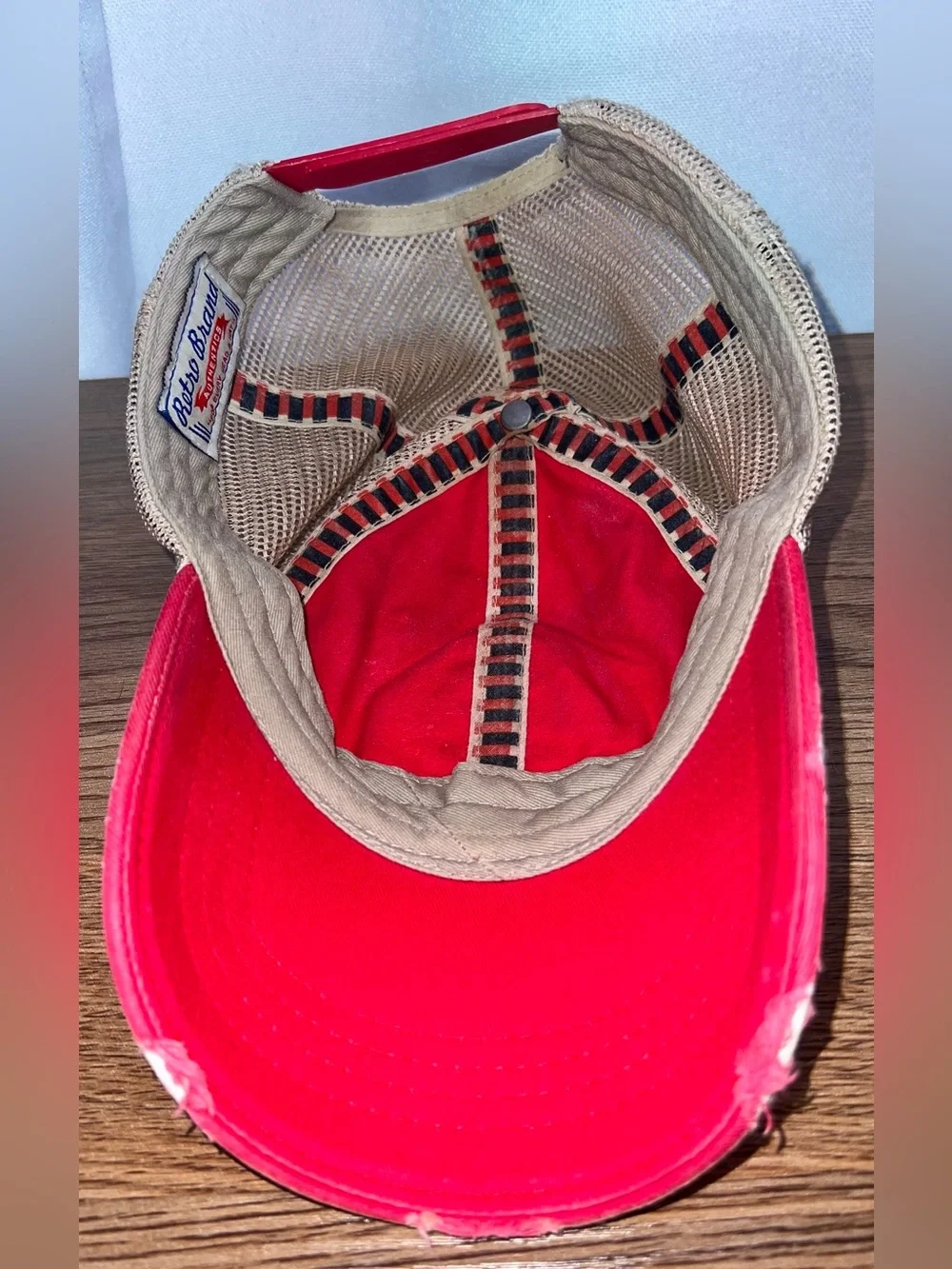 Pabst Blue Ribbon Trucker Hat Snapback Vintage Distressed Mesh Cap